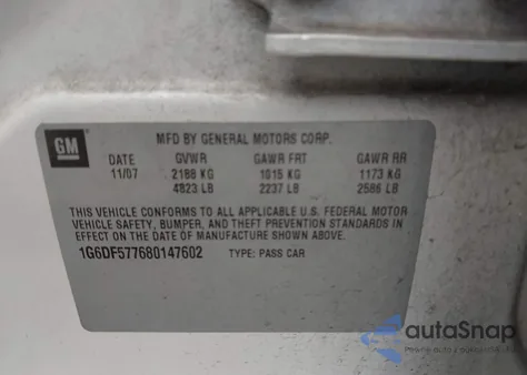 2008 Cadillac Cts Standard from USA, damaged, VIN 1G6DF577680147602